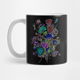 Black Panther Art - Glowing Flowers in the Dark 2 Mug